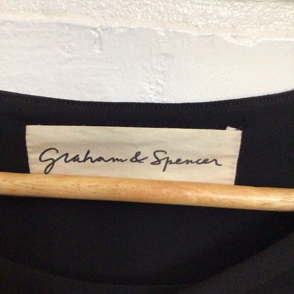 𝅺GRAHAM & Spencer black draped sliming stretchy formal special occasion small - Picture 2 of 14